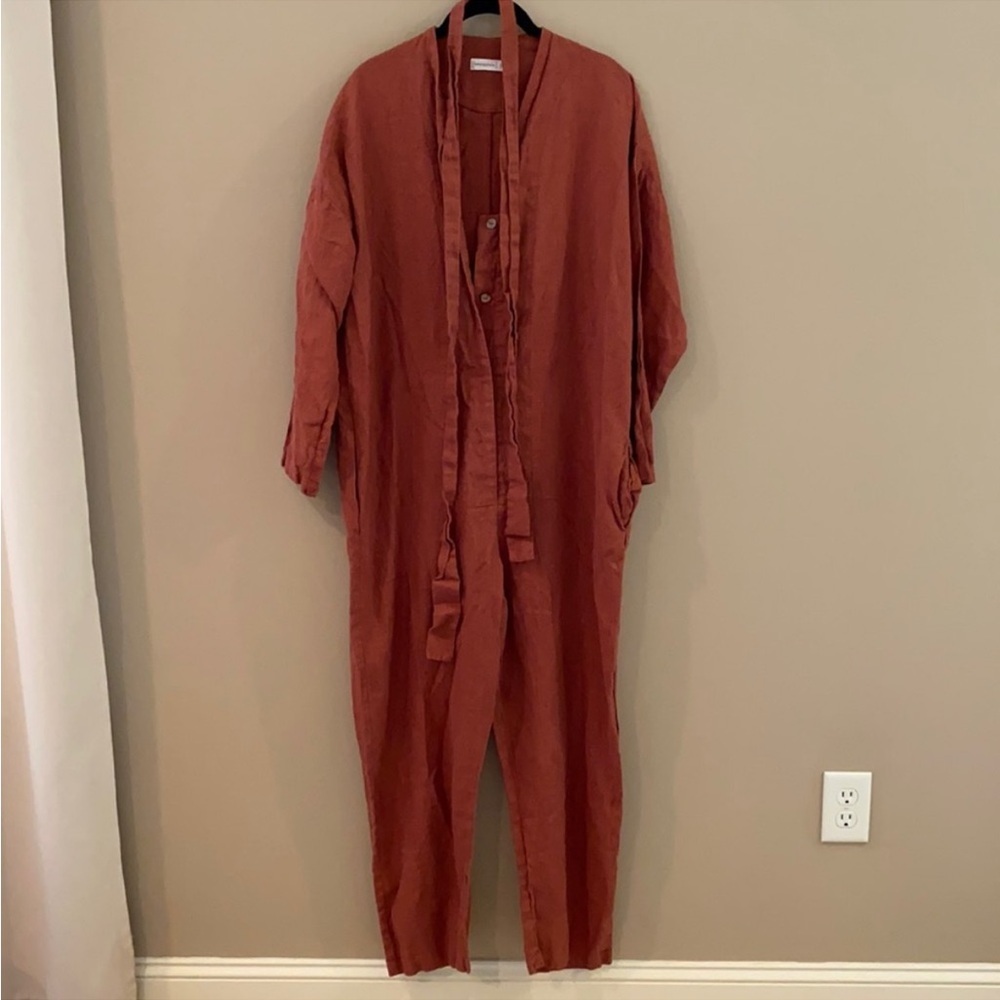 Linenfairytales rust tie jumpsuit